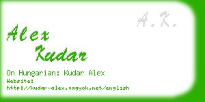 alex kudar business card